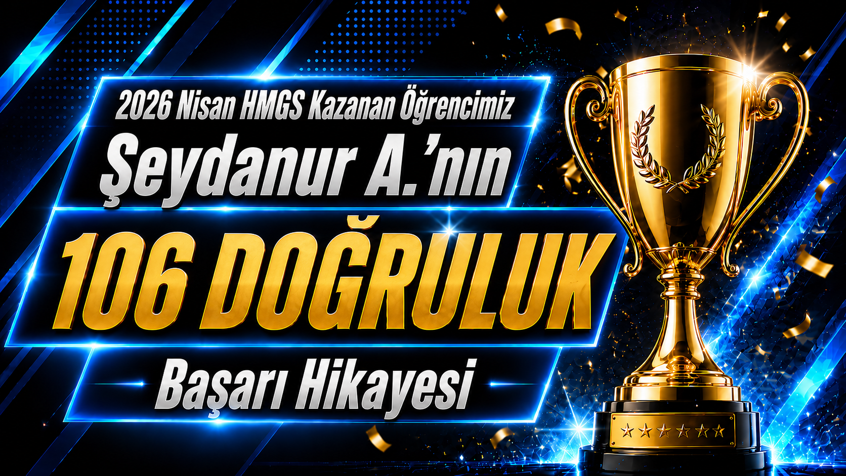 2026 Nisan HMGS Kazanan Öğrencimiz Şeydanur A.'nın 106 Doğruluk Başarı Hikayesi